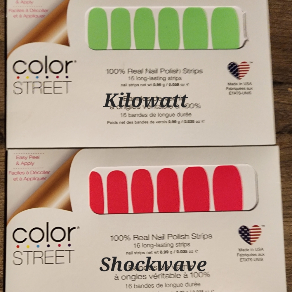 Color Street Nail Strips - Vibrant Green and Bold Red
